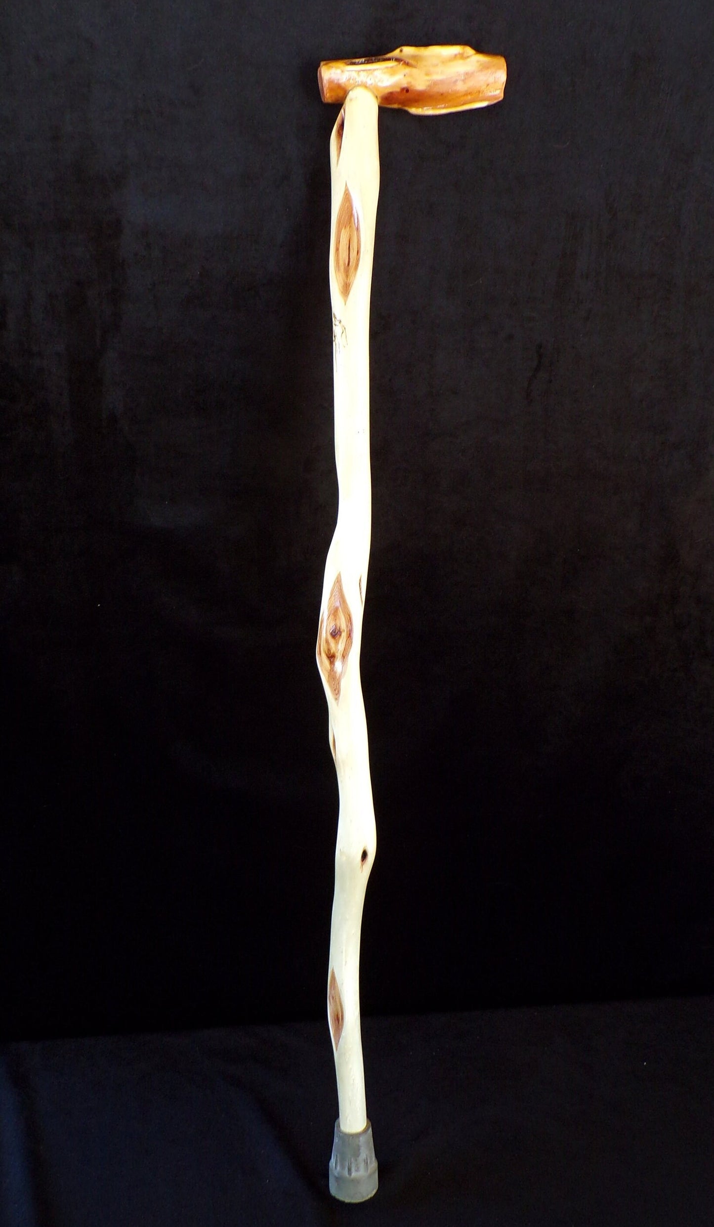 Hand Carved Diamond Willow Cane: Ojibwe Artisan Dreamcatcher Walking Stick
