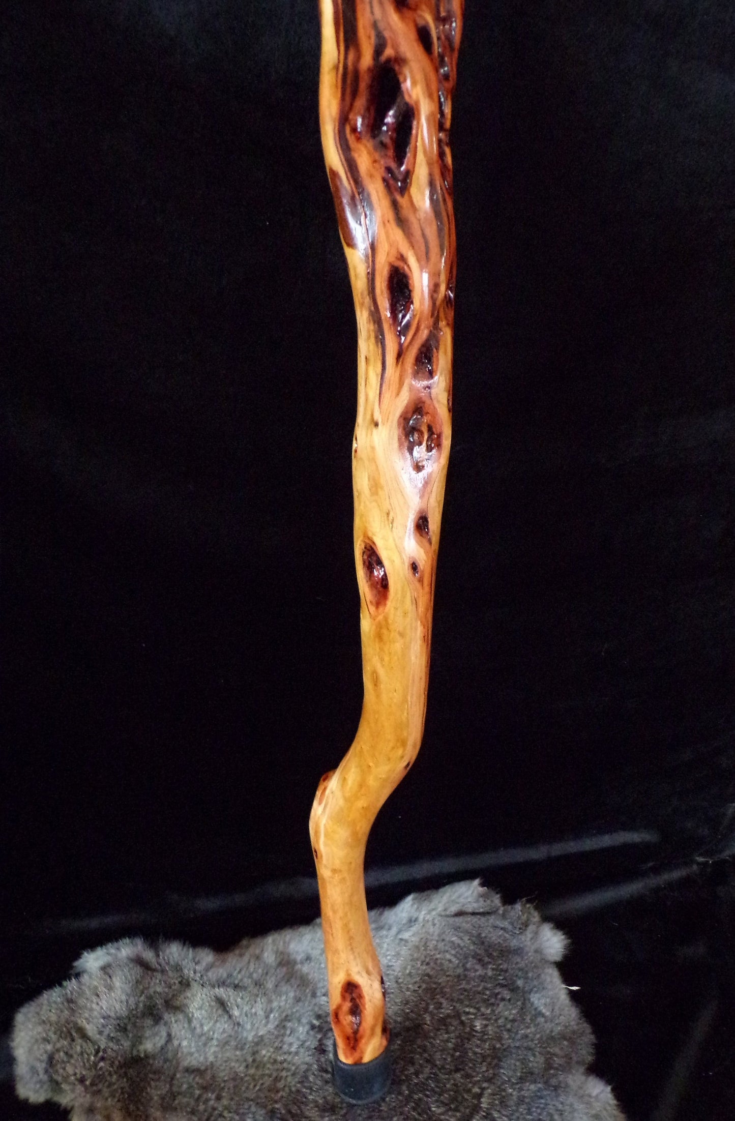 Hand Carved Diamond Willow Walking Stick - Eagle Beak Handle