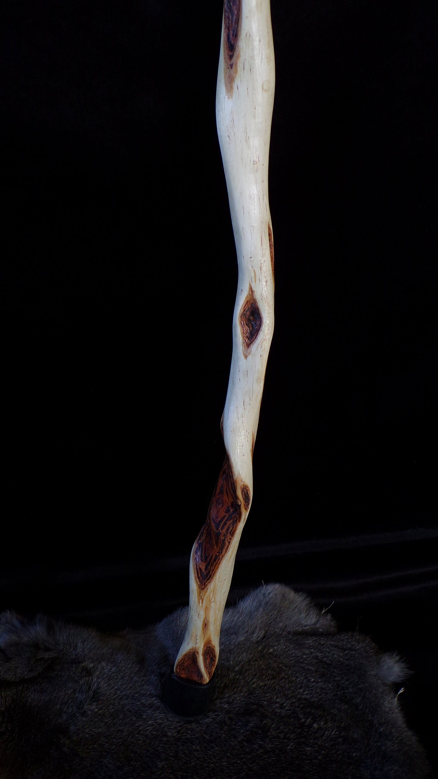 40 Inch Diamond Willow Cane: Anishinaabe Hand Carved Walking Stick