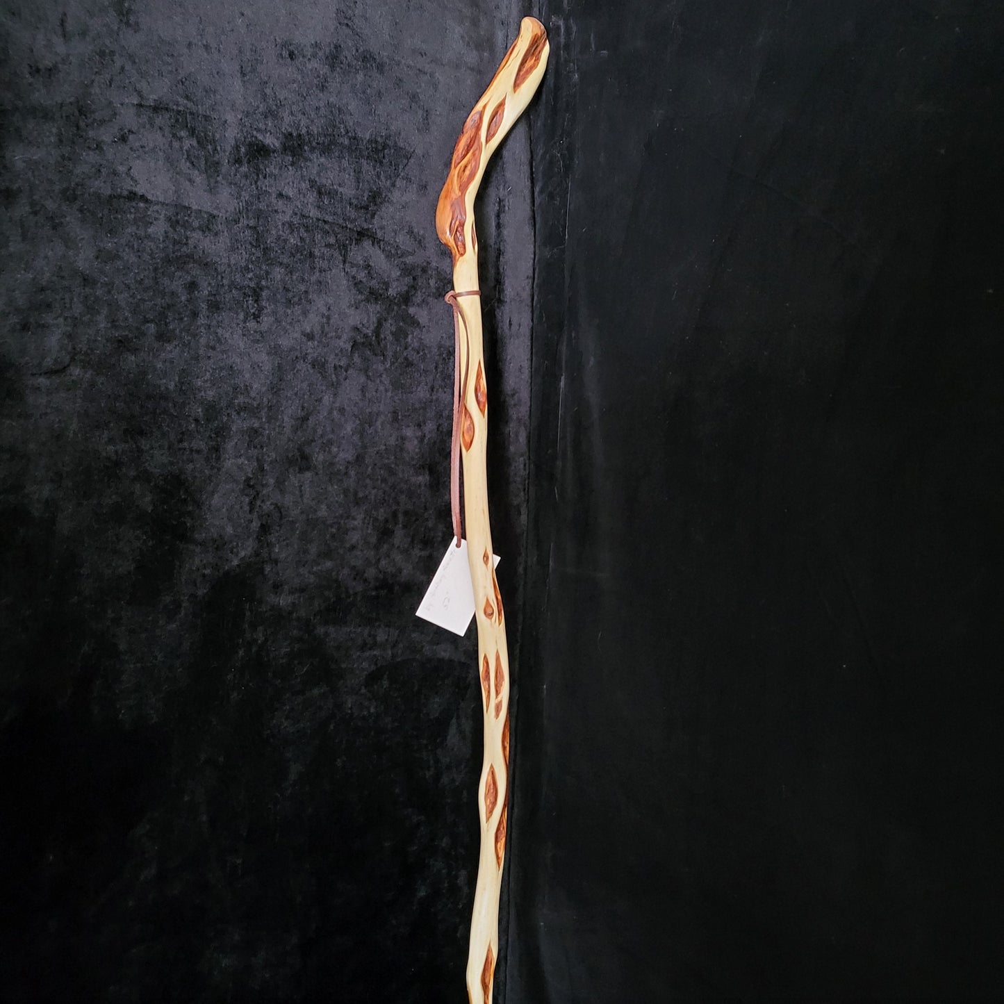 Hand Carved Diamond Willow Hiking Staff - Ojibwe Made - 52 Inch