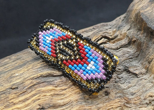 Ojibwe Beaded Hair Barrette: Handcrafted Artisan Hair Clip