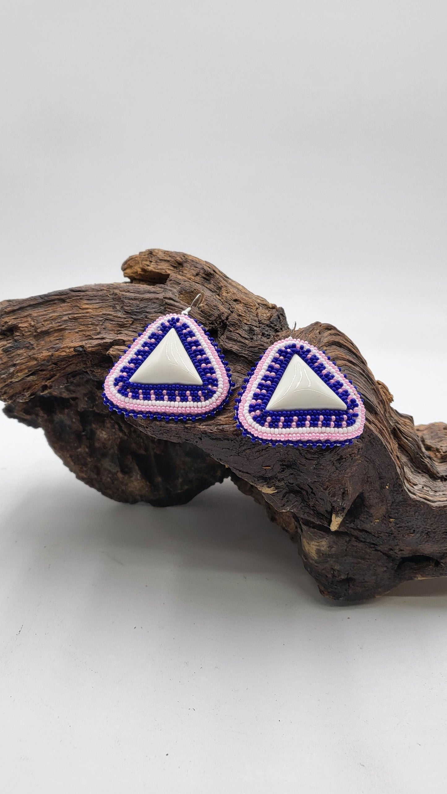 Hand Beaded Earrings: Anishinaabe/Ojibwe Beadwork, Hypoallergenic Hooks