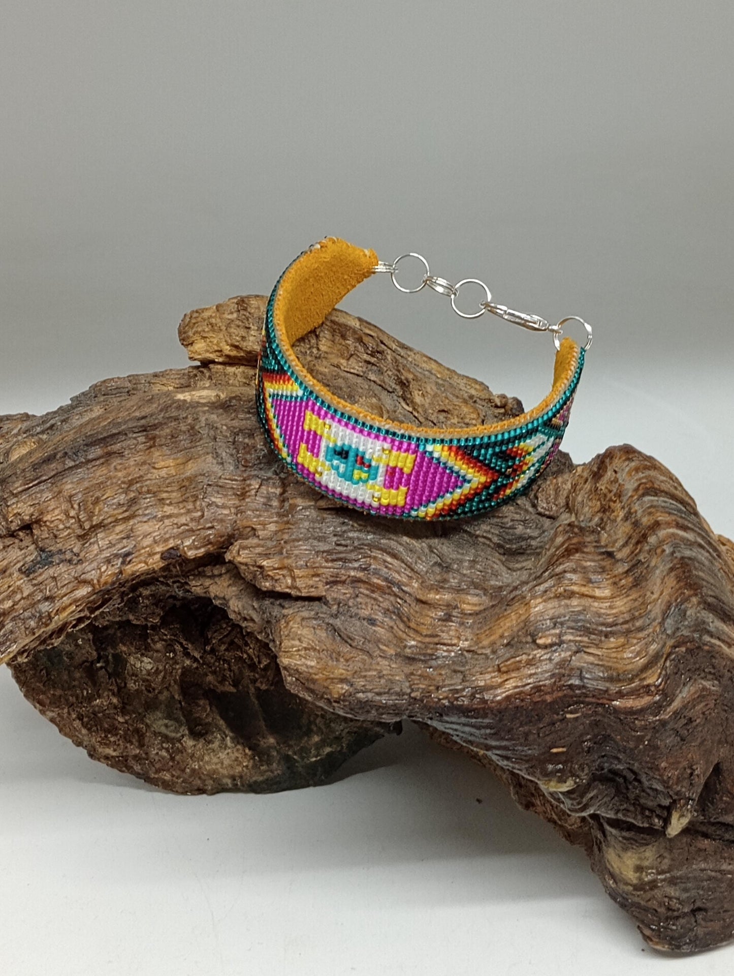 Hand Loom Beaded Bracelet – Anishinaabe Ojibwe Made, Four Directions