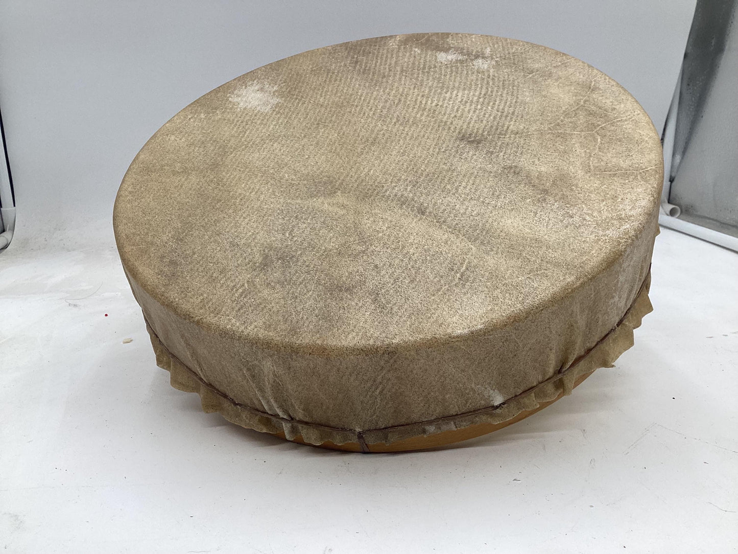 Handmade 12 Inch Buffalo Leather Drum – Anishinaabe/Ojibwe Made