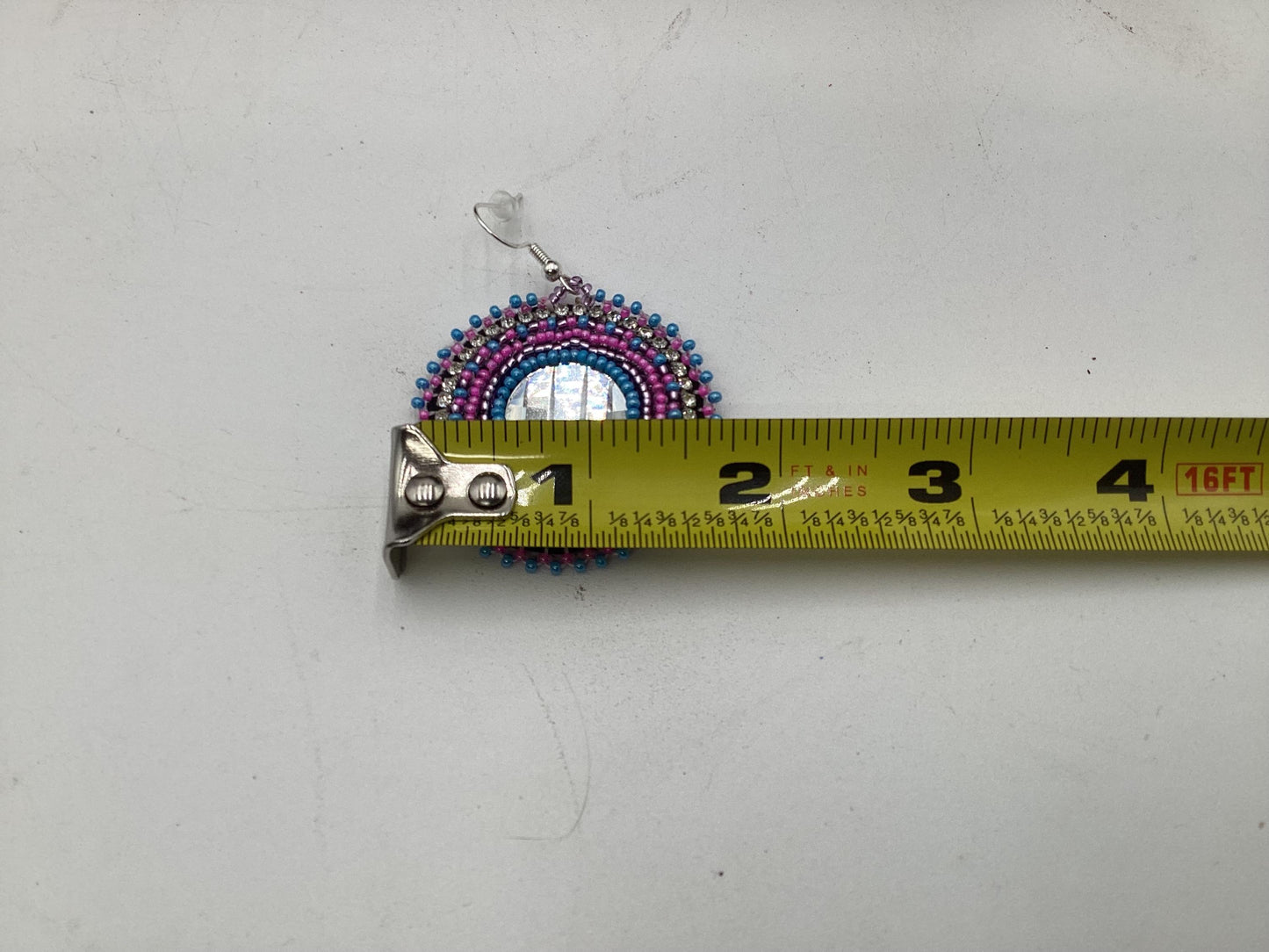 Hand Beaded Earrings: Anishinaabe/Ojibwe Beadwork, Resin Spiral