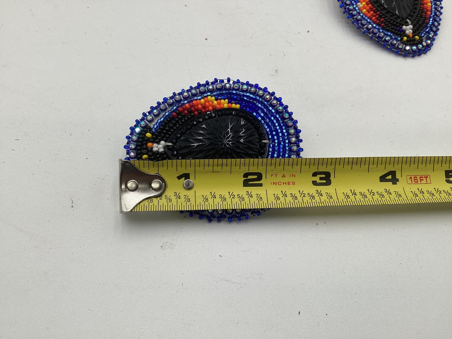 Large Hand Beaded Earrings - Anishinaabe/Ojibwe Beadwork