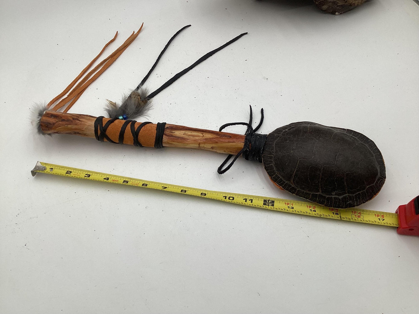 Hand Crafted Turtle Shell Dance Rattle -Ojibwe/Anishinaabe made - Free Shipping