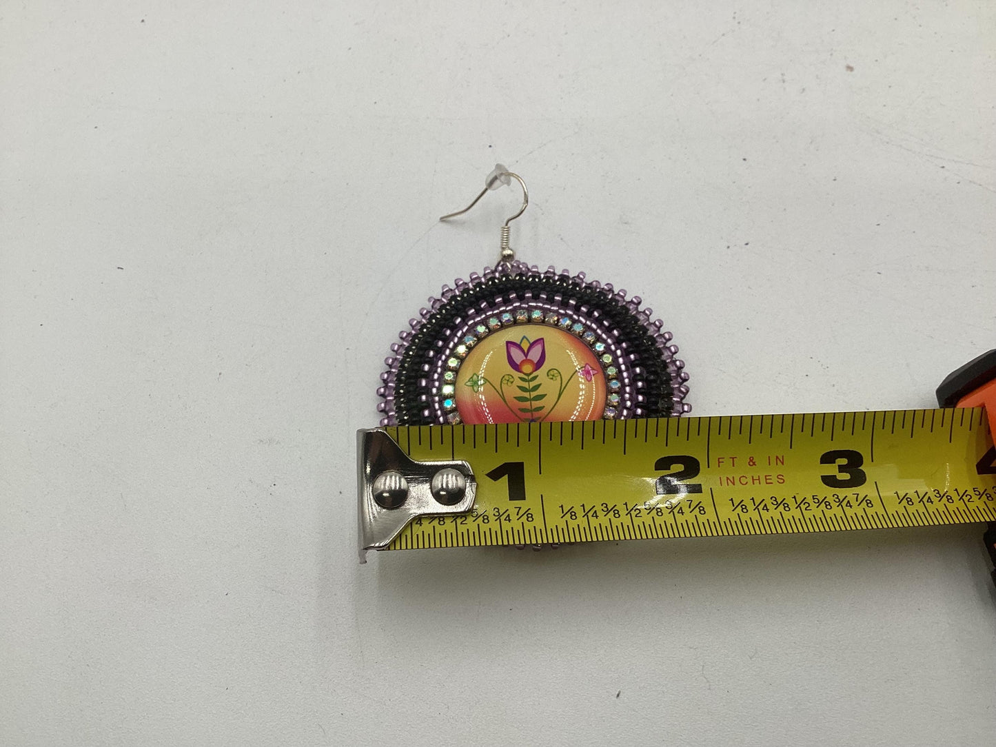 Hand Beaded Indigenous Flower Earrings: Anishinaabe/Ojibwe Beadwork