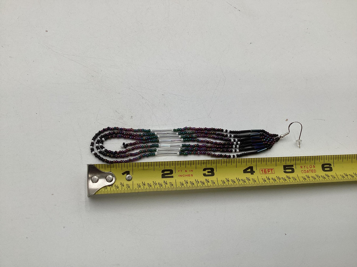Hand Beaded Galaxy Fringe Earrings - Authentic Anishinaabe/Ojibwe Beadwork