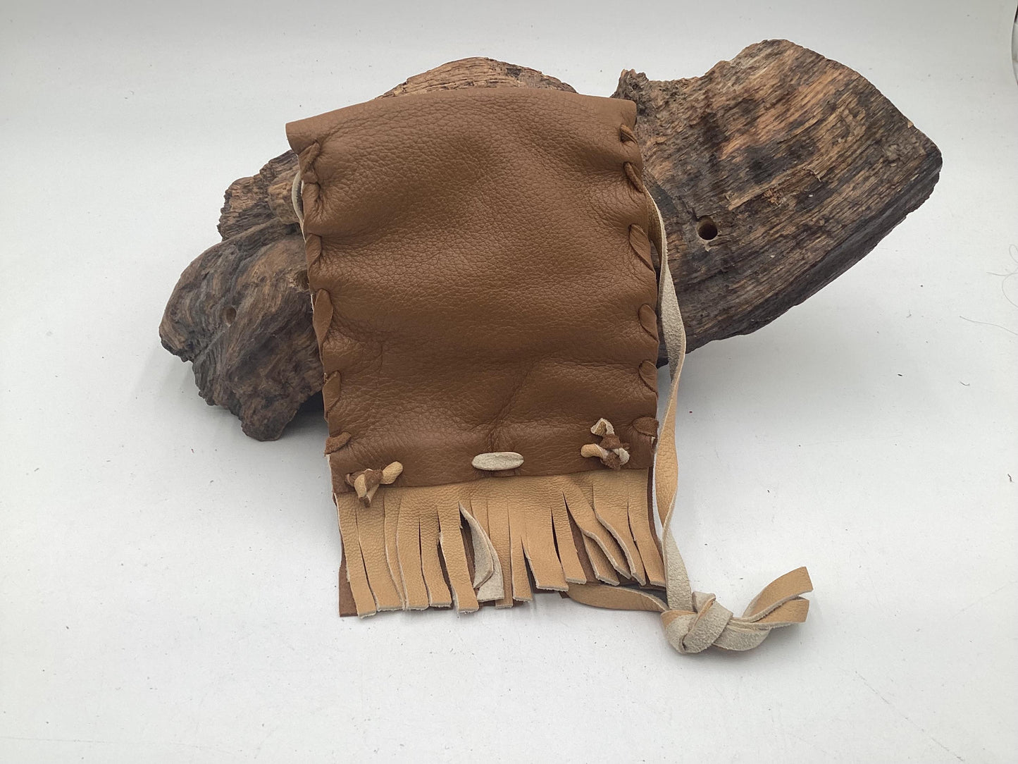 Hand Made Leather Bag - Authentic Anishinaabe/Ojibwe Made - Free Shipping