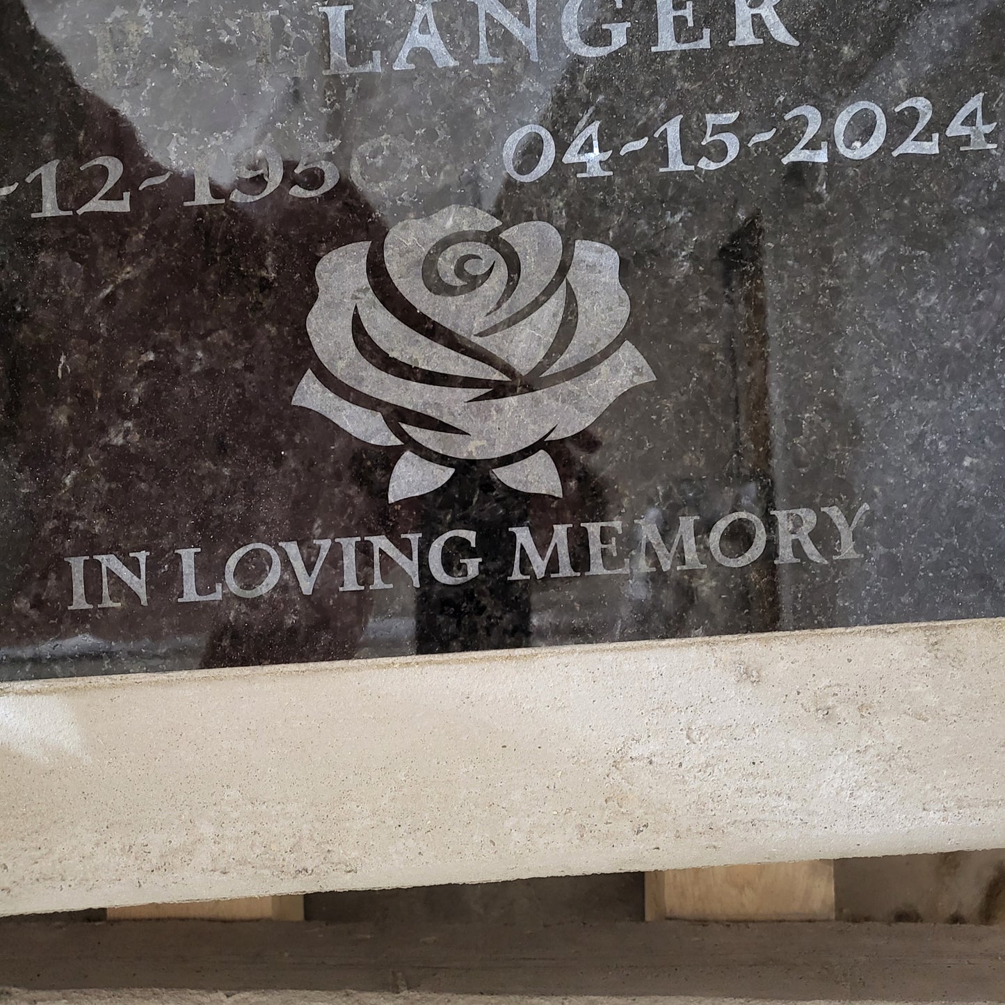 Burial Stone - Customized Granite and Concrete Grave Marker - Onsite PIck-up only