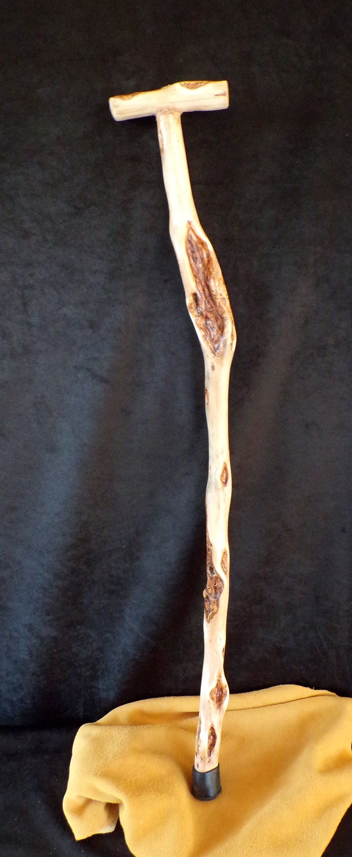 33 Inch Diamond Willow Walking Cane - Hand Carved Ojibwe Artisan