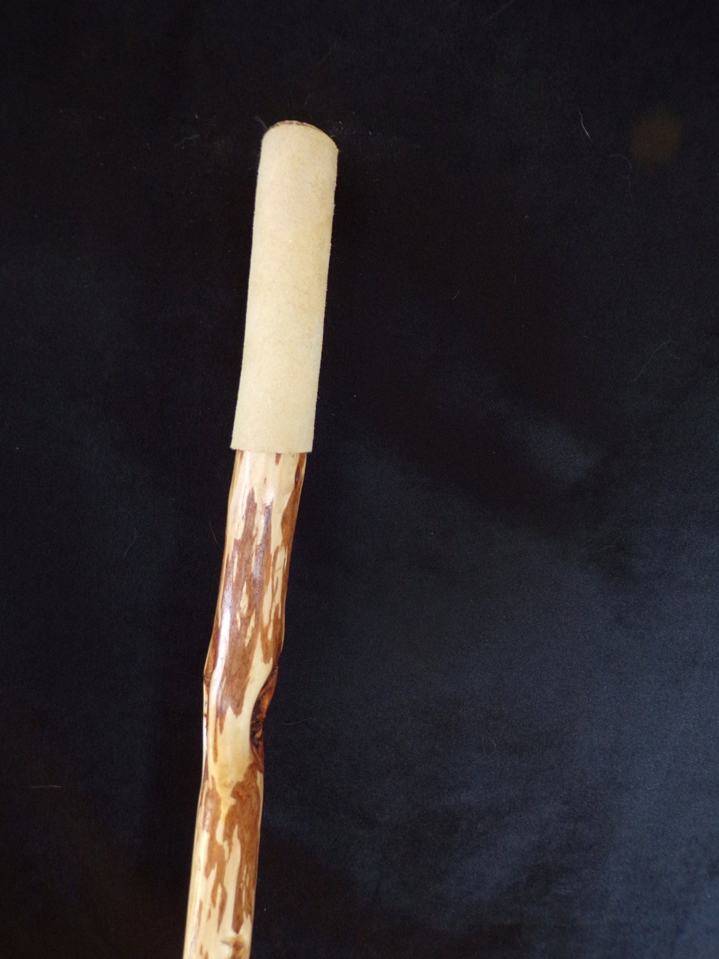 54 Inch Diamond Willow Hiking Stick: Hand Carved Buffalo Suede Grip