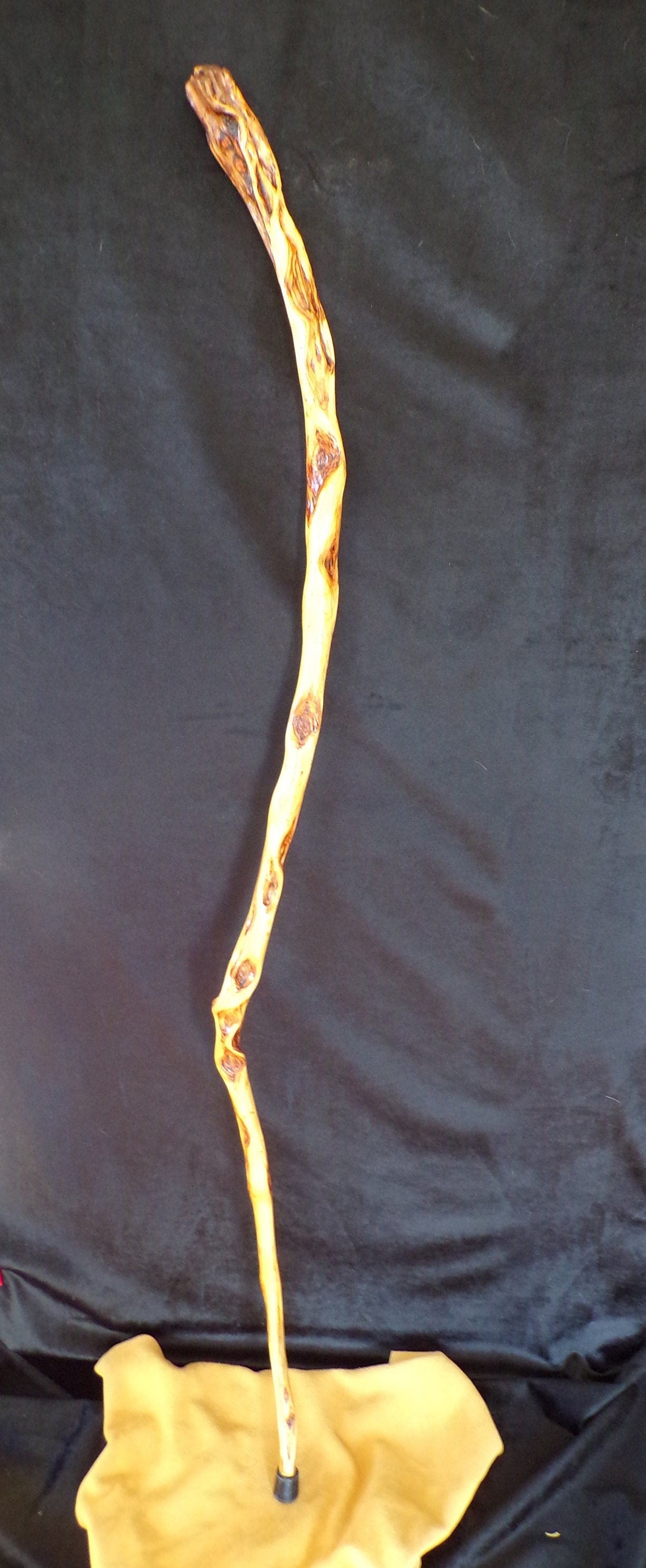 58 Inch Diamond Willow Hiking Stick: Hand Carved Ojibwe Staff