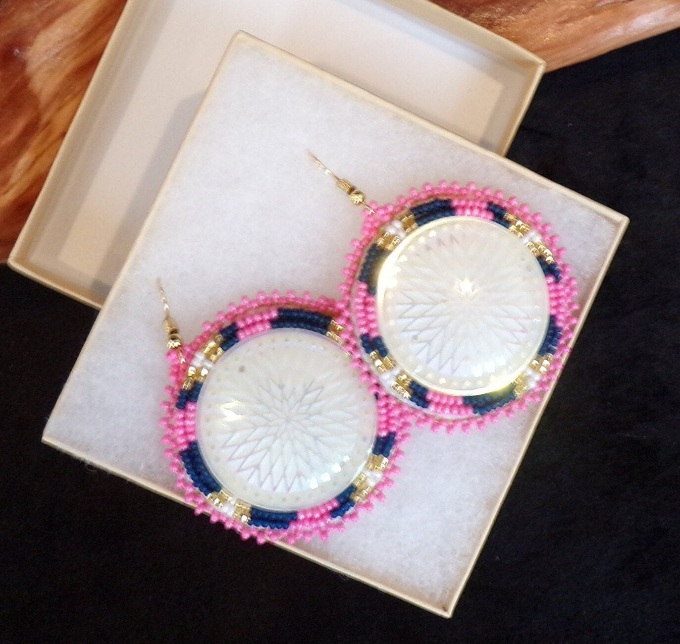 Hand Beaded Earrings - Authentic Ojibwe Beadwork