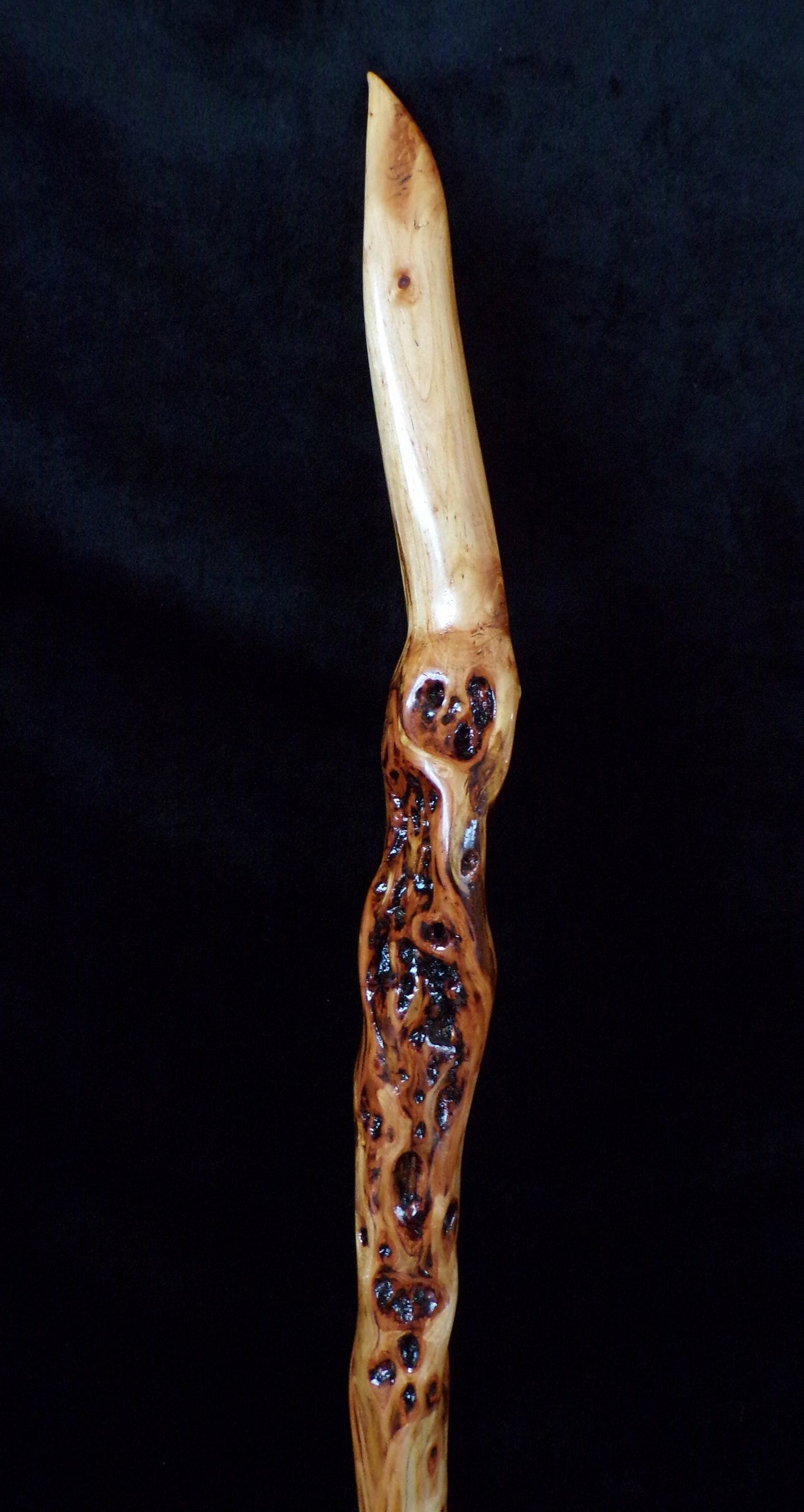 Hand Carved Diamond Willow Walking Stick - Eagle Beak Handle