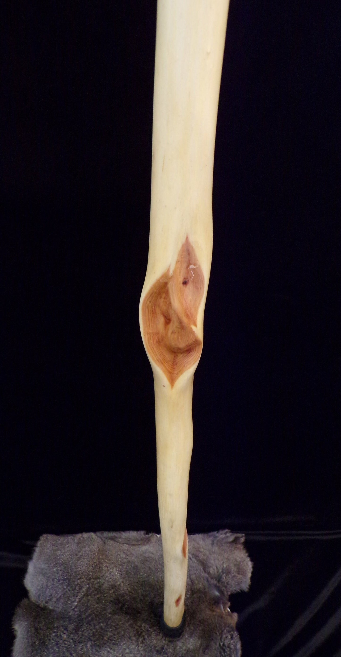 64 Inch Diamond Willow Staff: Braided Leather Cord, Hand Carved