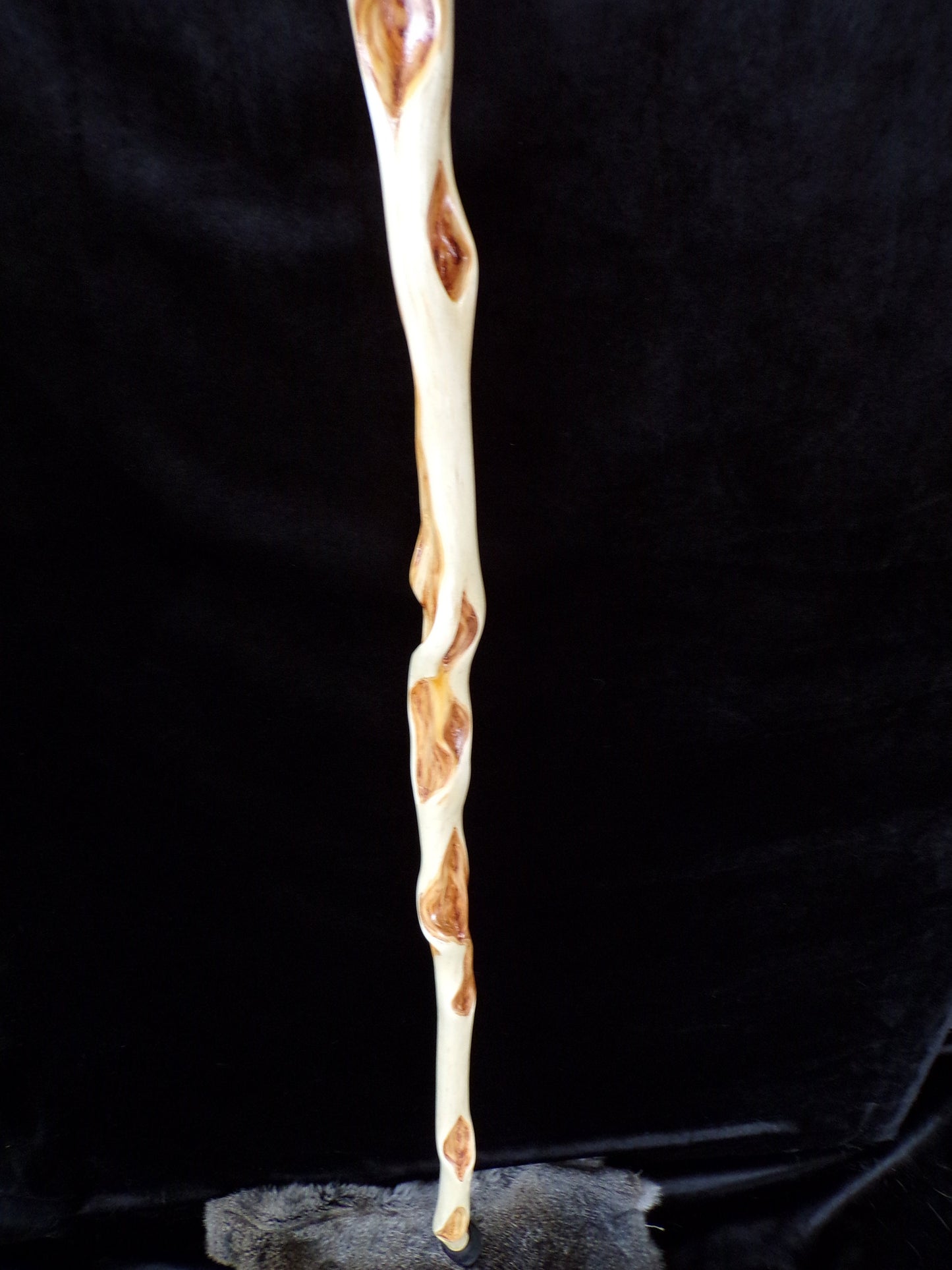36 Inch Diamond Willow Walking Cane: Hand Carved Ojibwe Wood