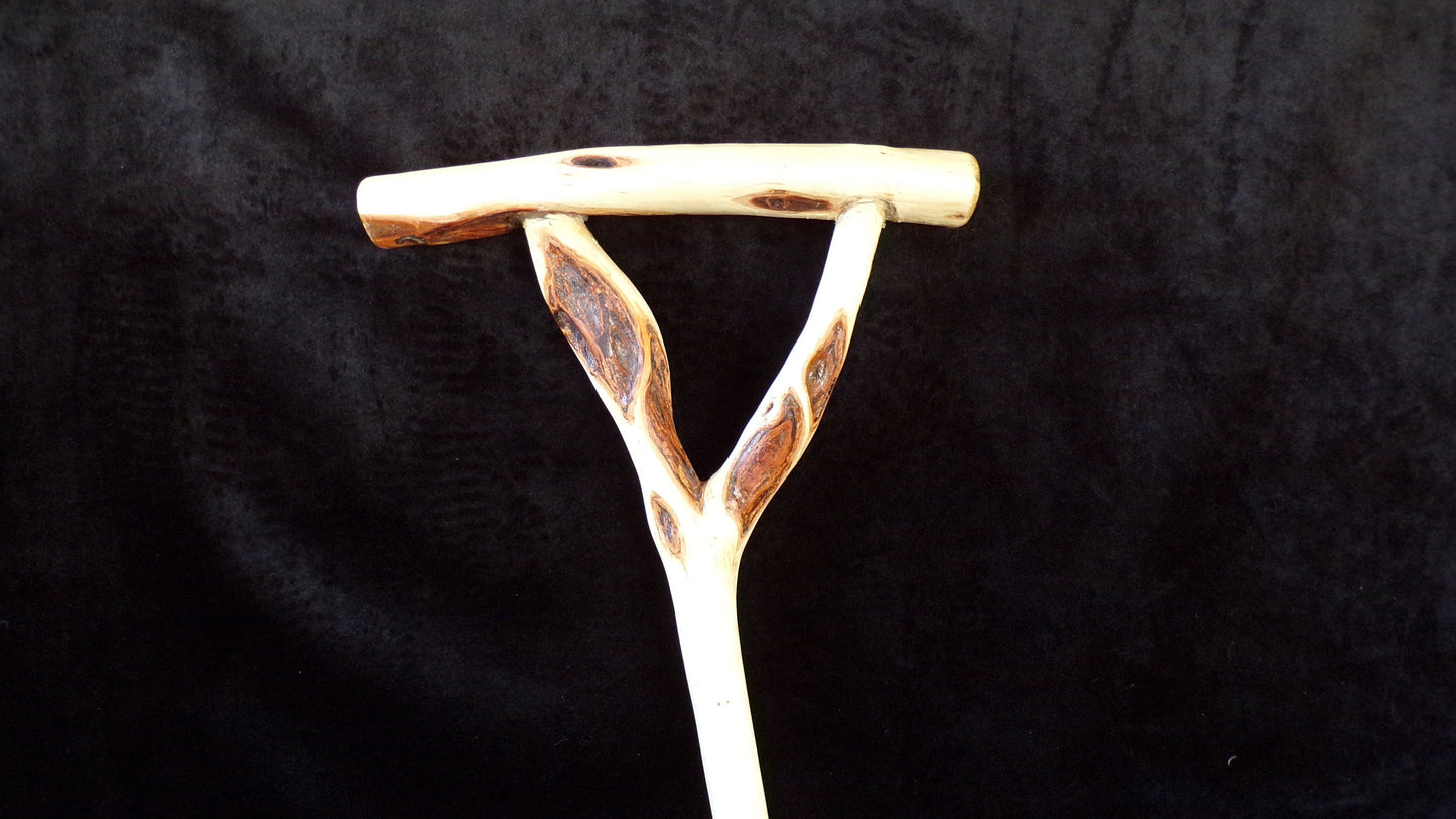 40 Inch Diamond Willow Cane: Anishinaabe Hand Carved Walking Stick