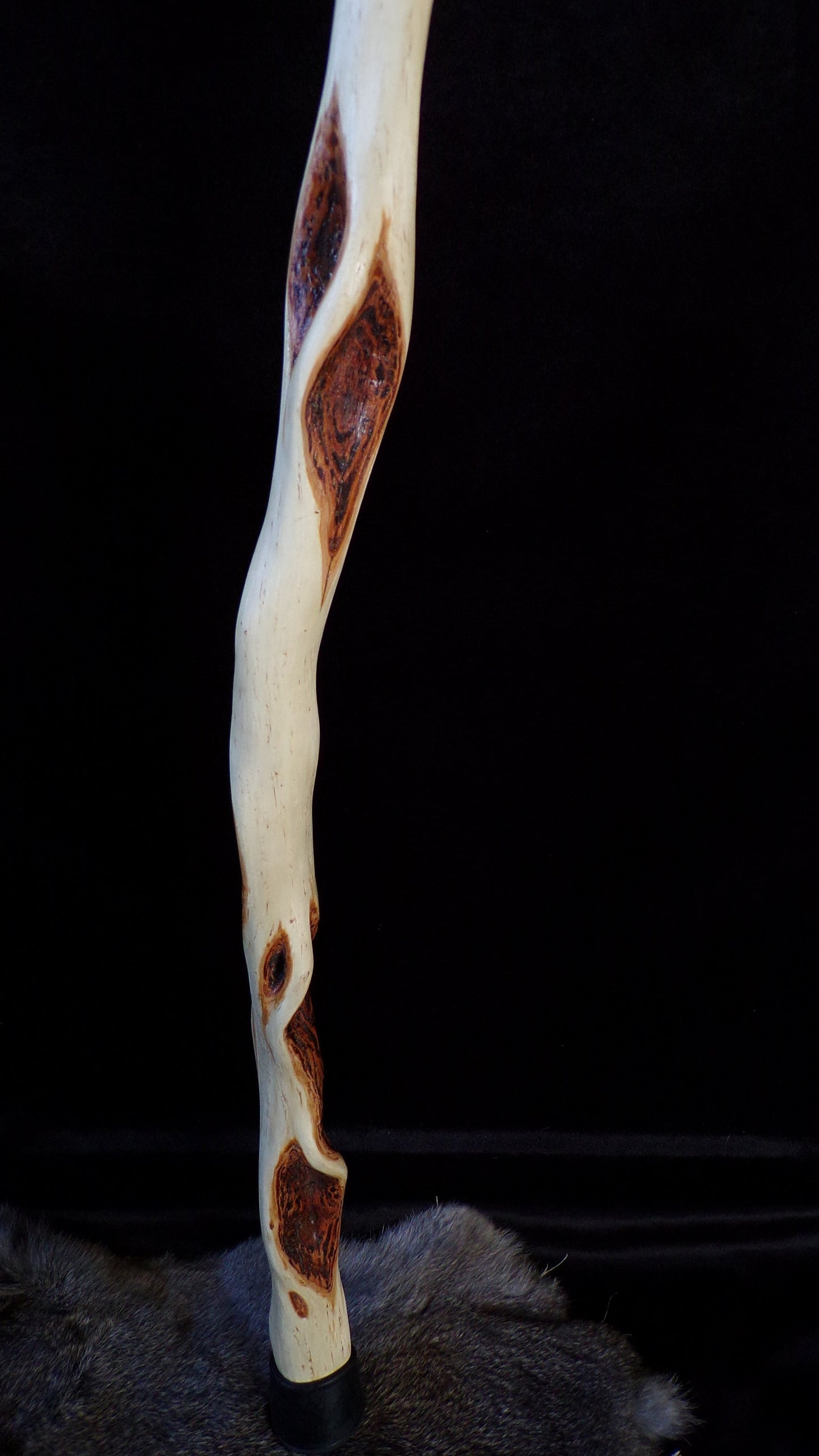 40 Inch Diamond Willow Cane: Anishinaabe Hand Carved Walking Stick