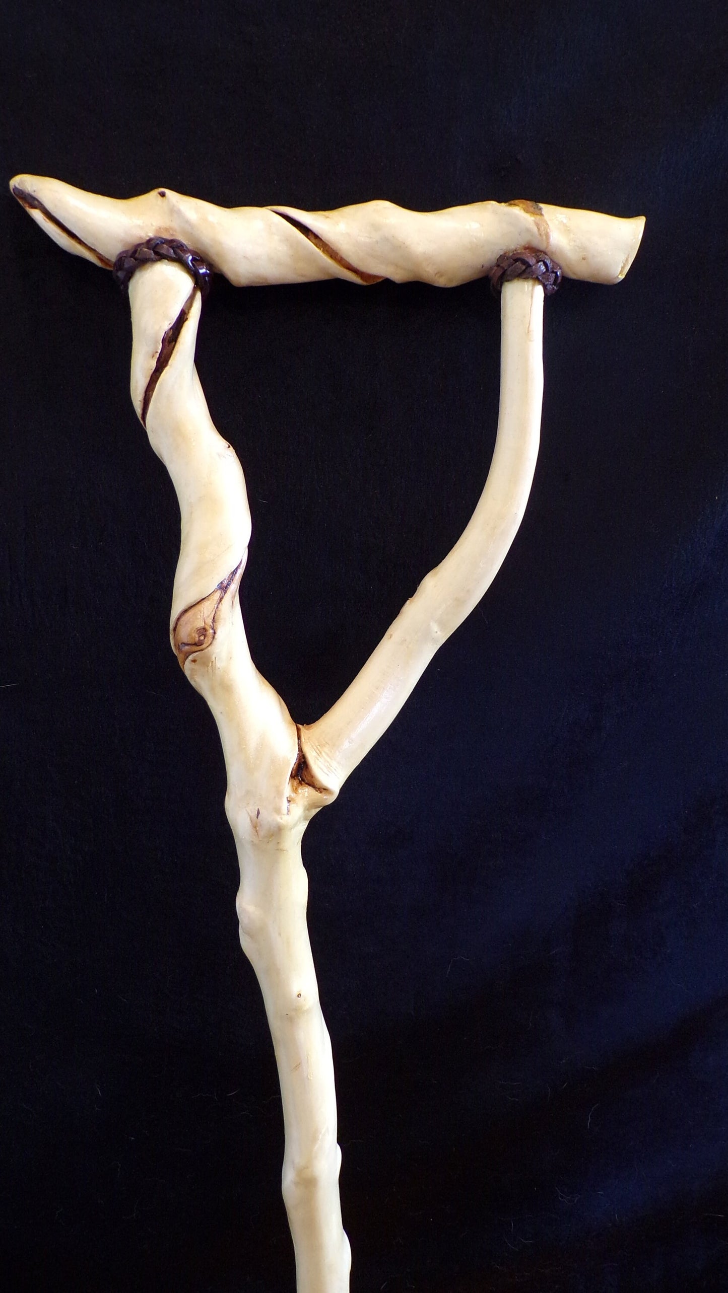 Hand Carved Twisted Maple Cane - Ojibwe Made - 35 Inch