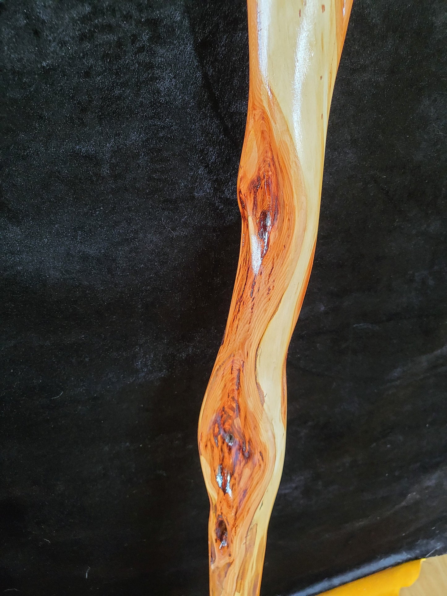 Hand Carved 63" Diamond Willow Staff With Beaded Tassel