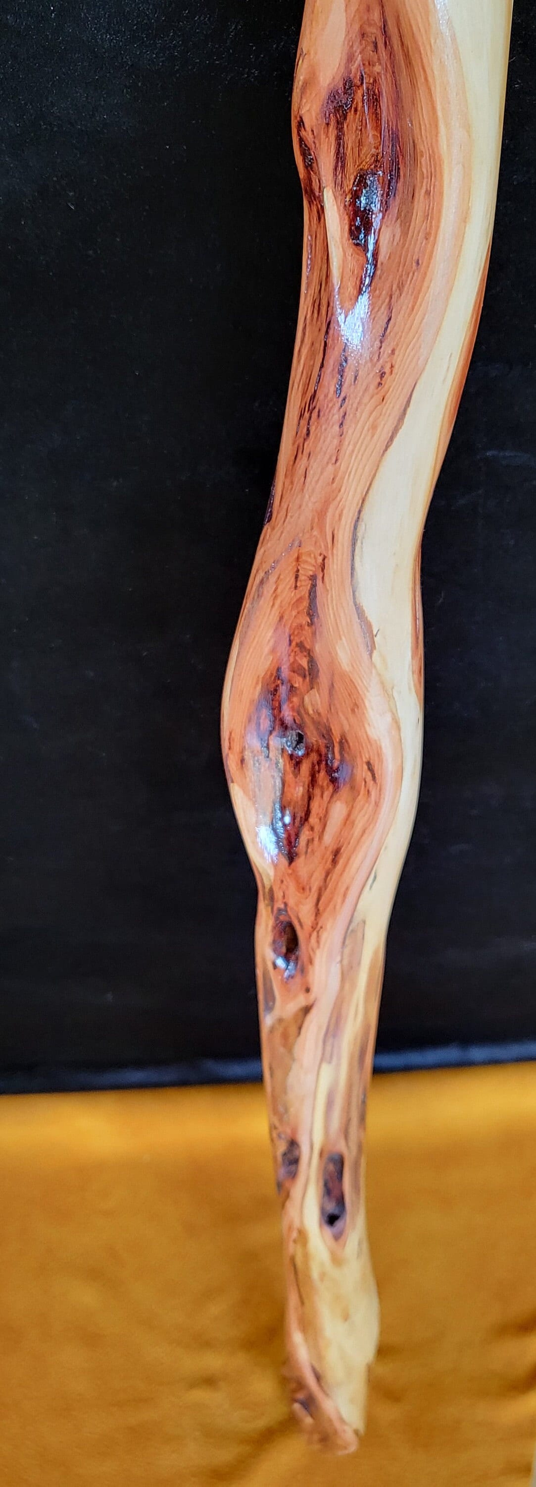 Hand Carved 63" Diamond Willow Staff With Beaded Tassel