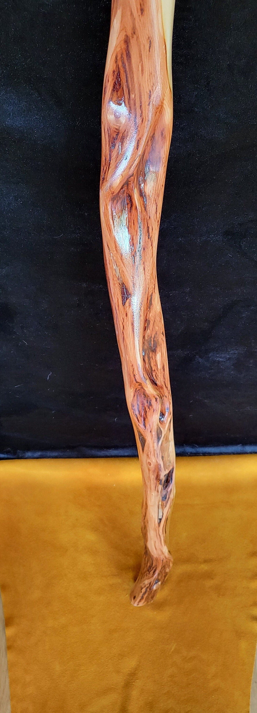 Hand Carved 63" Diamond Willow Staff With Beaded Tassel