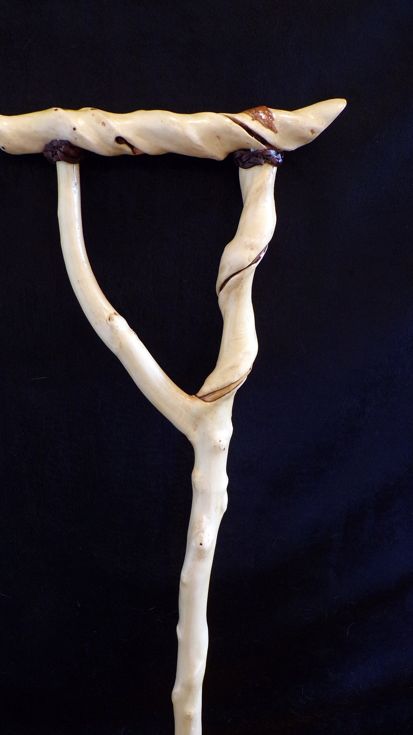 Hand Carved Twisted Maple Cane - Ojibwe Made - 35 Inch