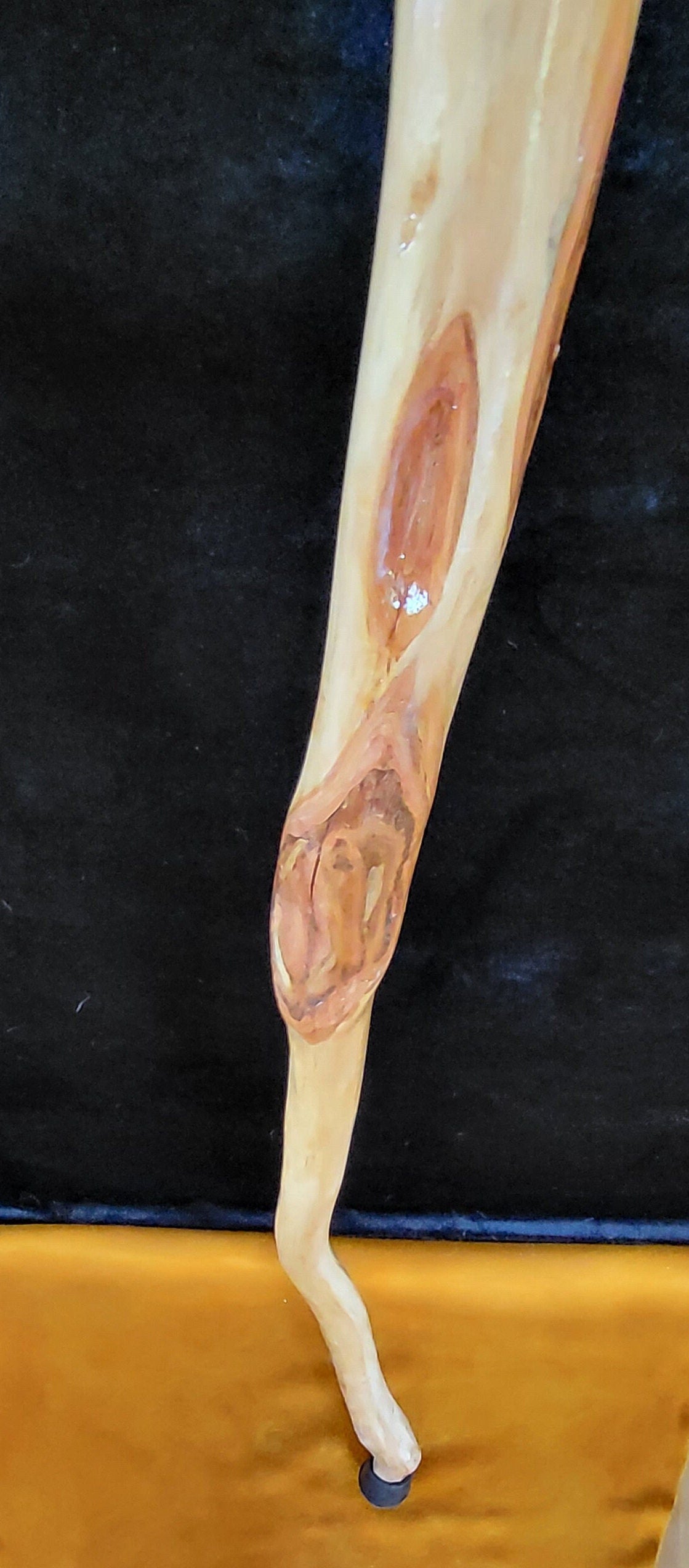60 Inch Diamond Willow Staff: Hand Carved Walking Stick With Beaded Tassel