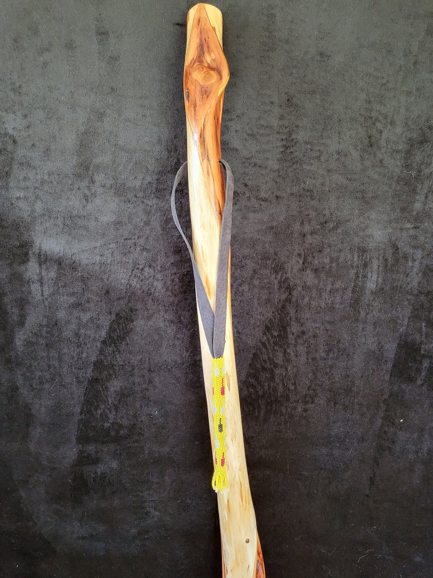 Hand Carved 63" Diamond Willow Staff With Beaded Tassel
