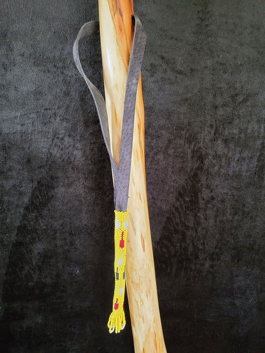 Hand Carved 63" Diamond Willow Staff With Beaded Tassel