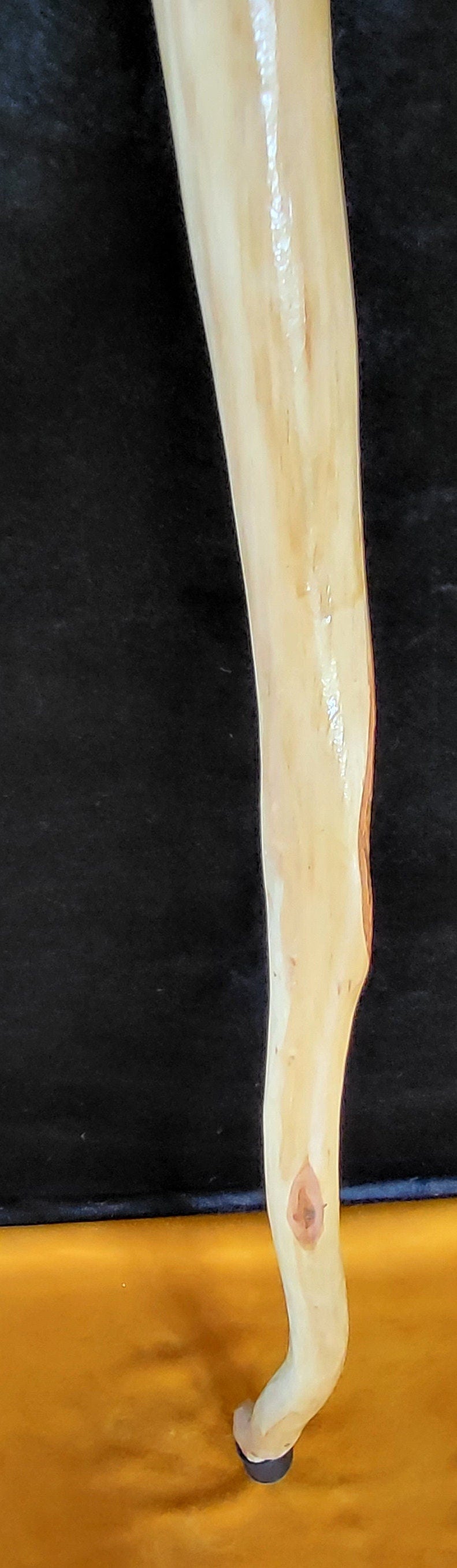 60 Inch Diamond Willow Staff: Hand Carved Walking Stick With Beaded Tassel