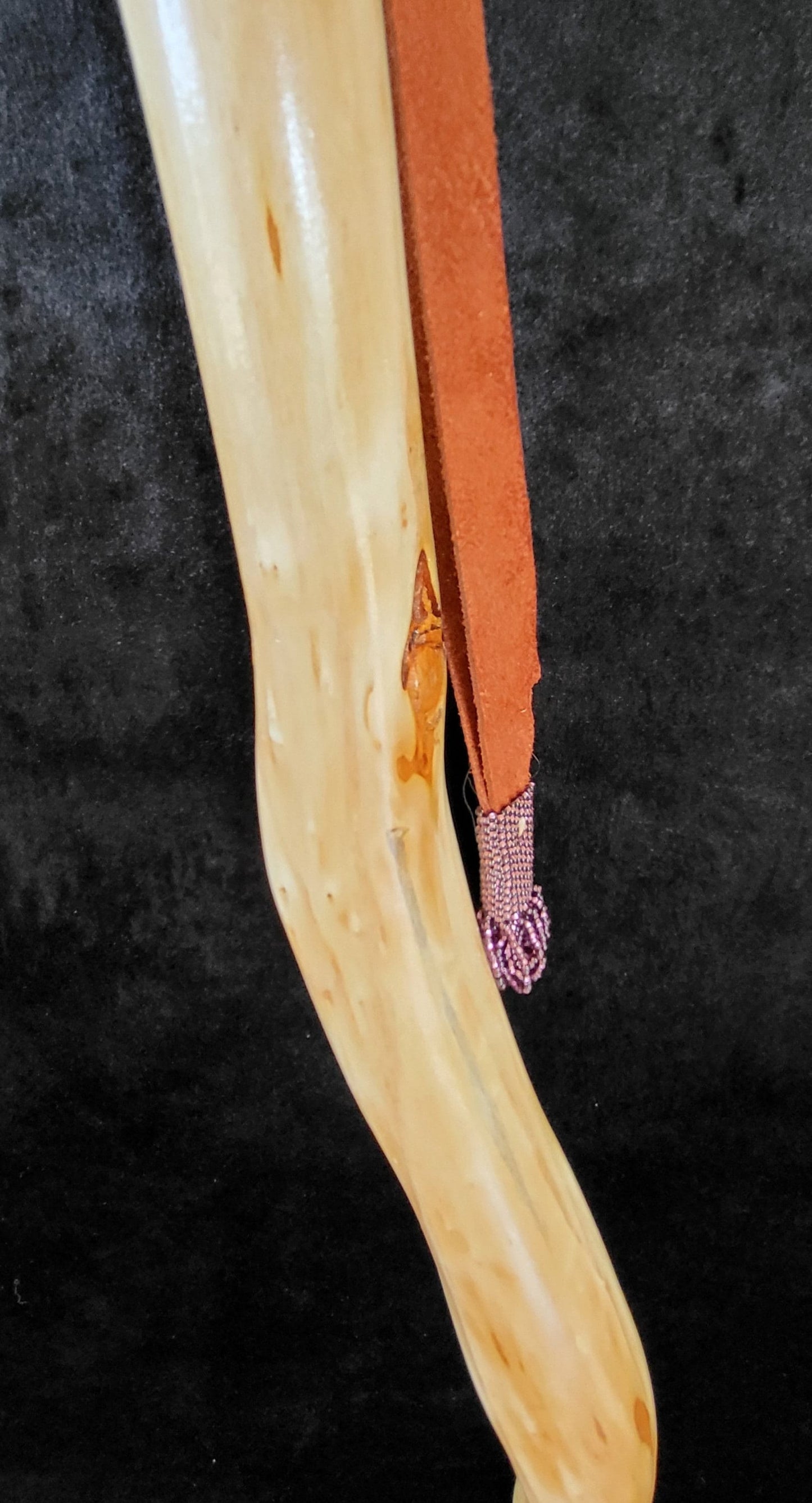 62 Inch Hand Carved Diamond Willow Hiking Staff - Ojibwe Artisan