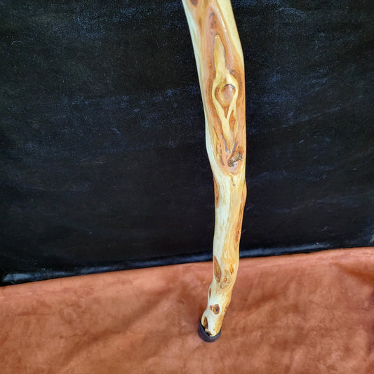 60 Inch Diamond Willow Hiking Staff: Hand Carved Ojibwe Beaded Tassel