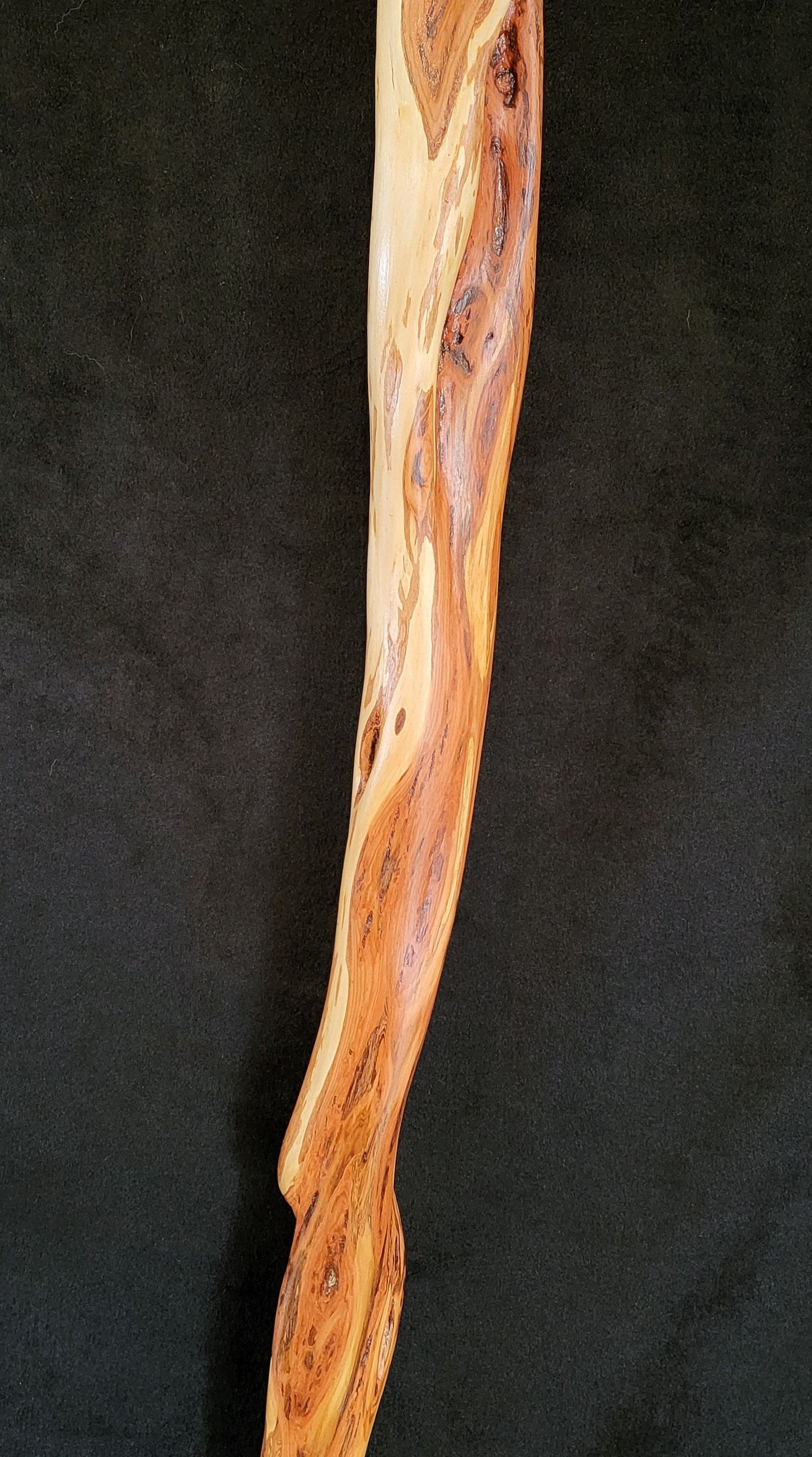 Hand Carved Diamond Willow Hiking Stick - 57 Inch Ojibwe Made