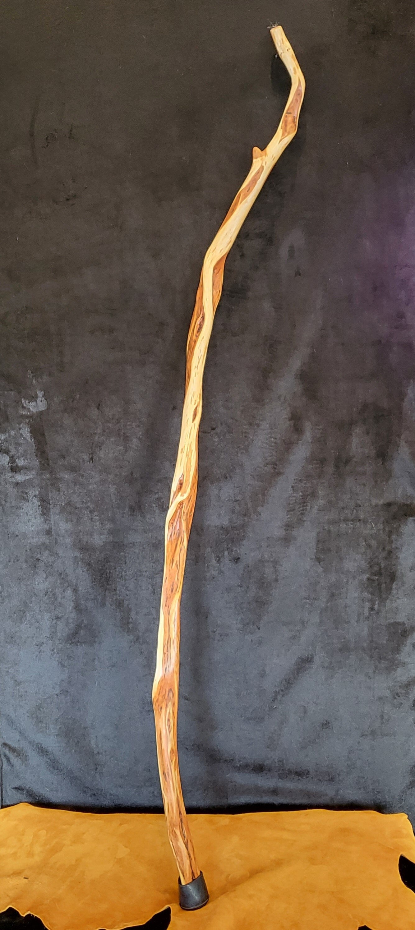 Hand Carved Diamond Willow Hiking Stick - 57 Inch Ojibwe Made