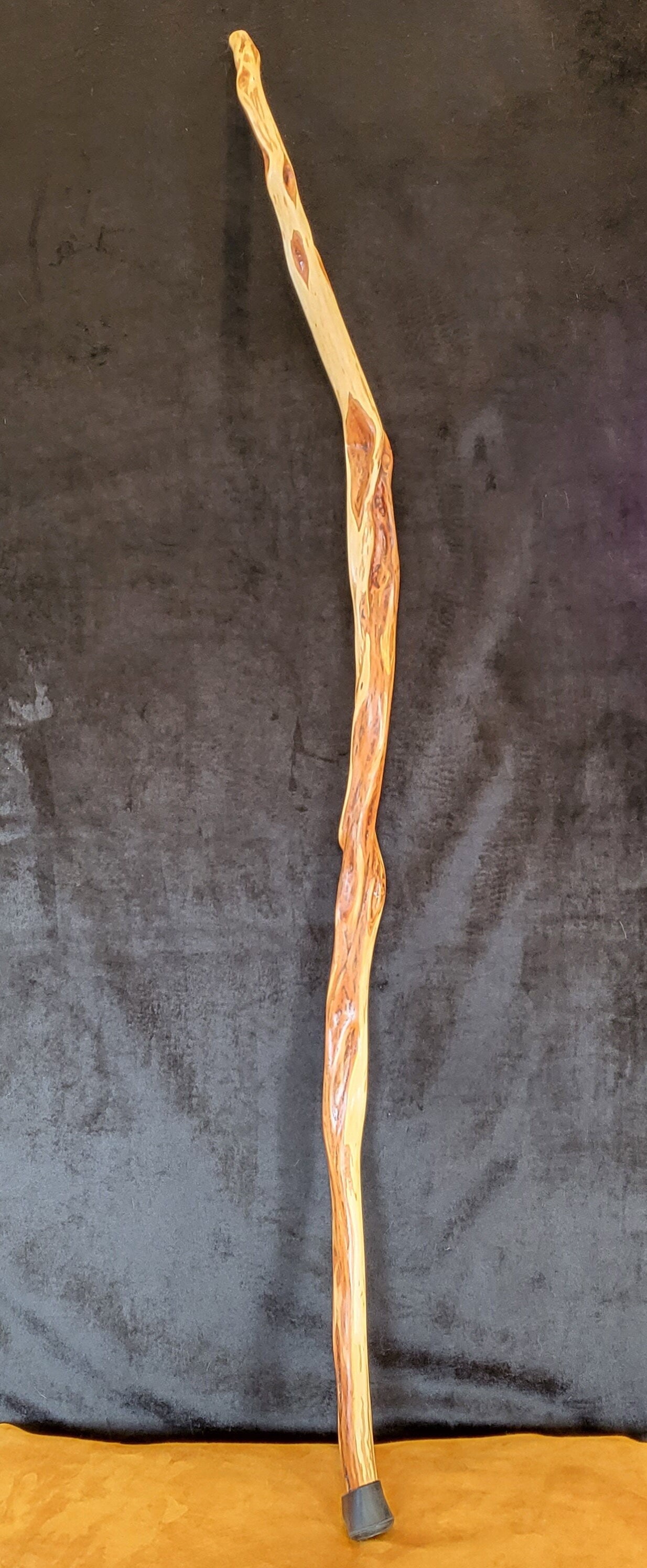 Hand Carved Diamond Willow Hiking Stick - 57 Inch Ojibwe Made