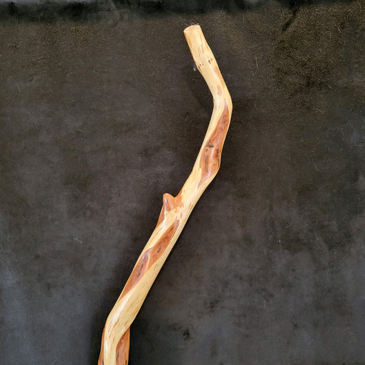 Hand Carved Diamond Willow Hiking Stick - 57 Inch Ojibwe Made