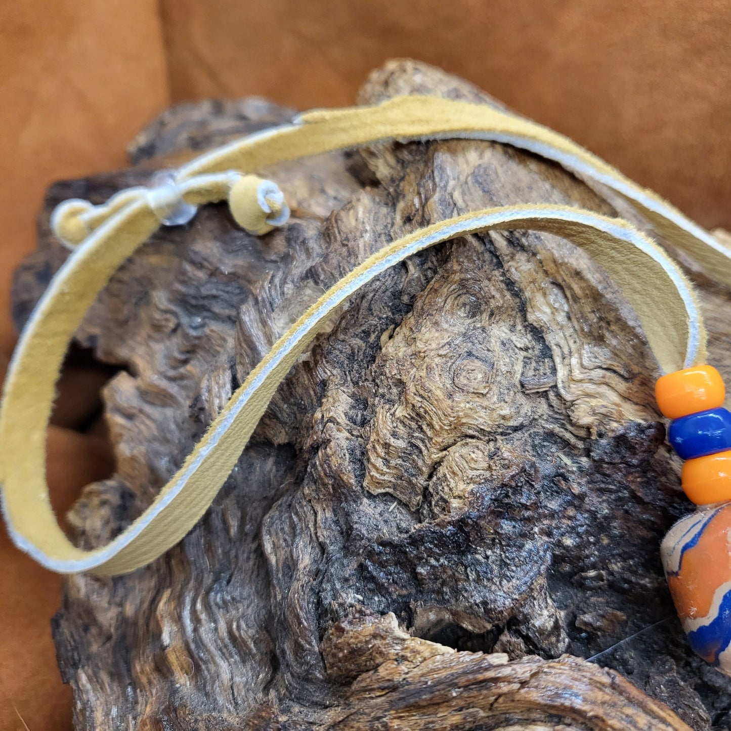 Authentic Badger Claw Necklace: Ojibwe Artisan Clay Beadwork