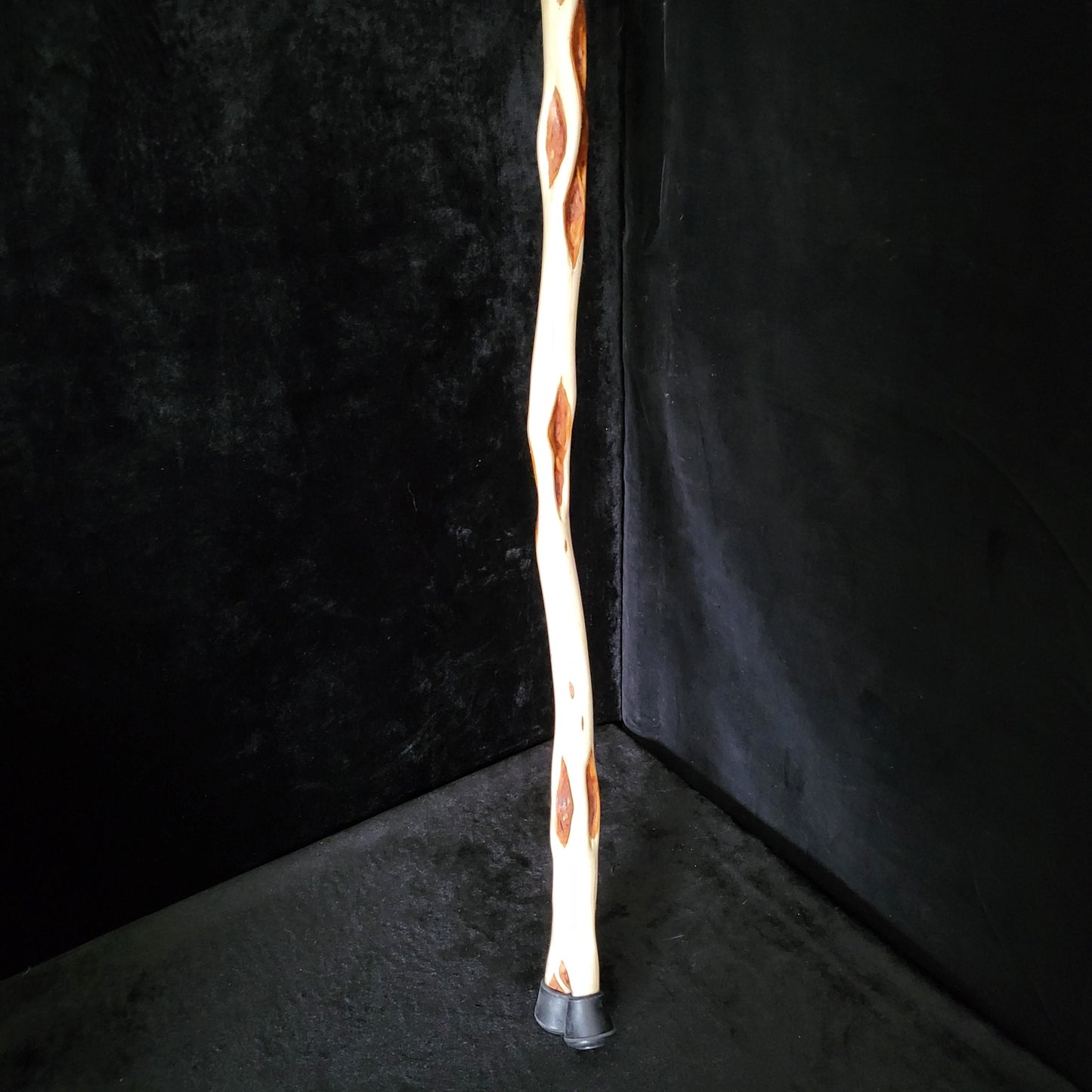 Hand Carved Diamond Willow Hiking Staff - Ojibwe Made - 52 Inch