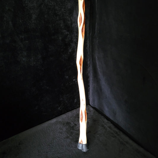 Hand Carved Diamond Willow Hiking Staff - Ojibwe Made - 52 Inch