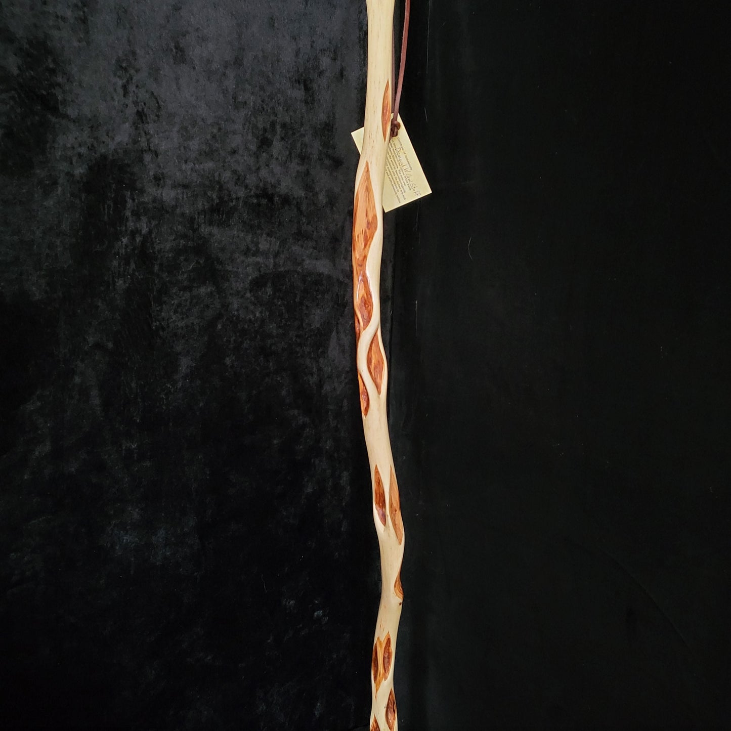 Hand Carved Diamond Willow Hiking Staff - Ojibwe Made - 52 Inch