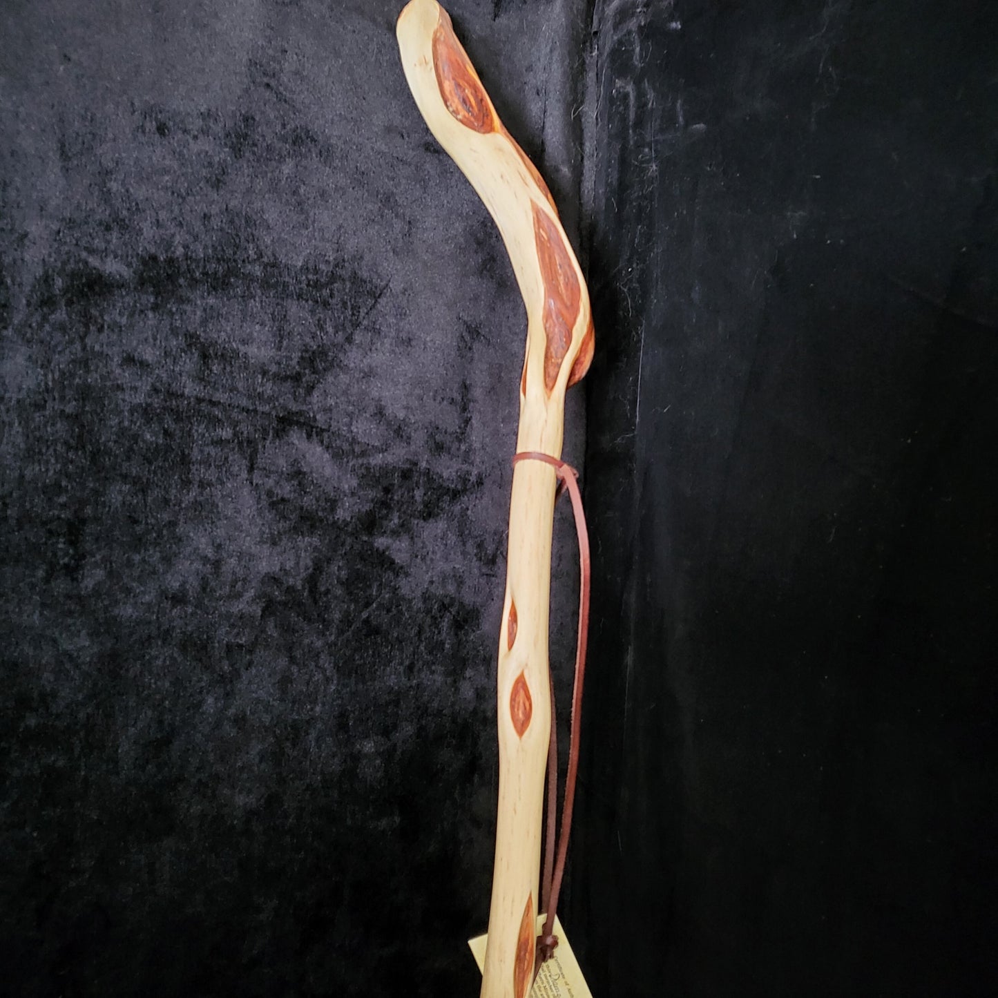 Hand Carved Diamond Willow Hiking Staff - Ojibwe Made - 52 Inch