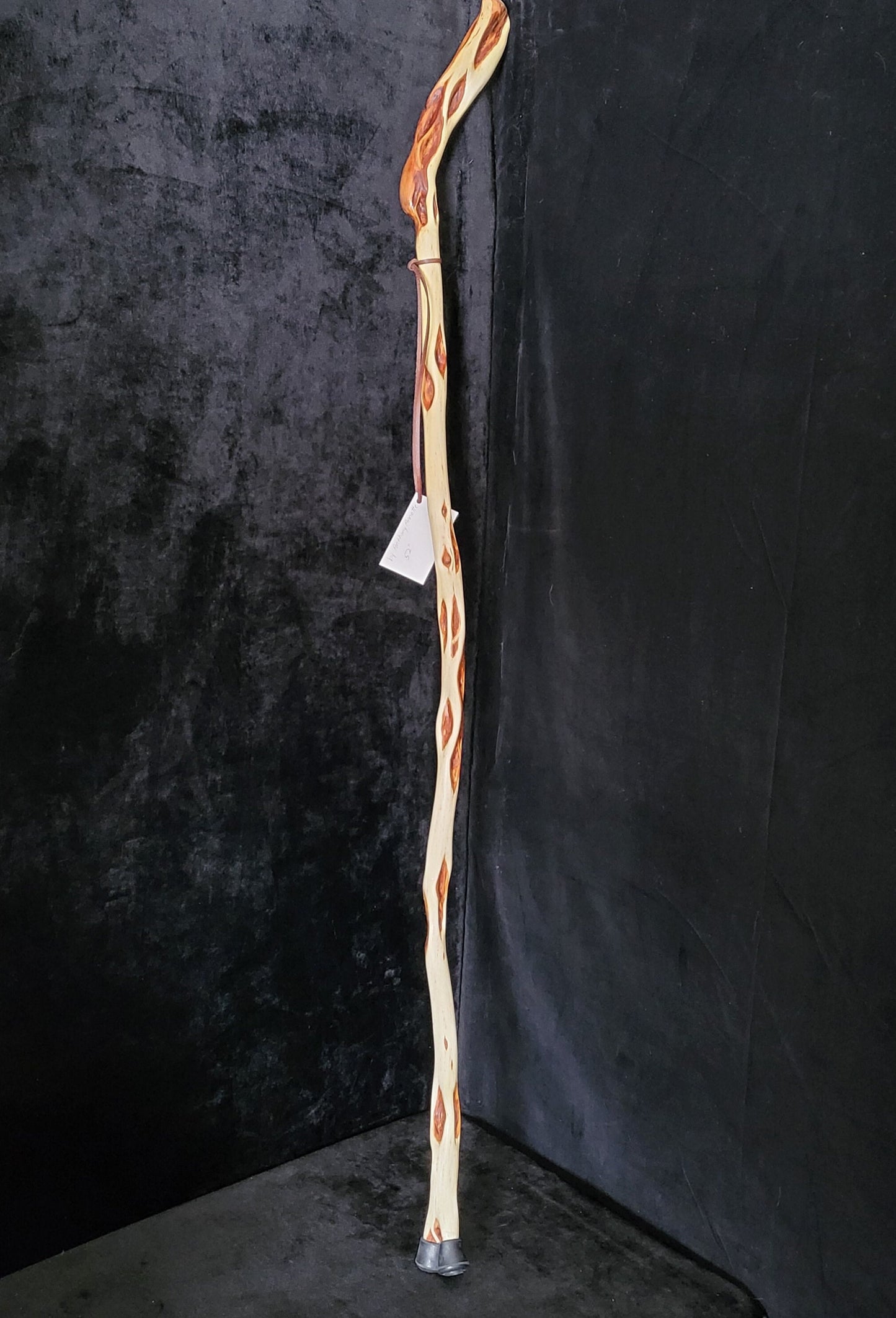 Hand Carved Diamond Willow Hiking Staff - Ojibwe Made - 52 Inch