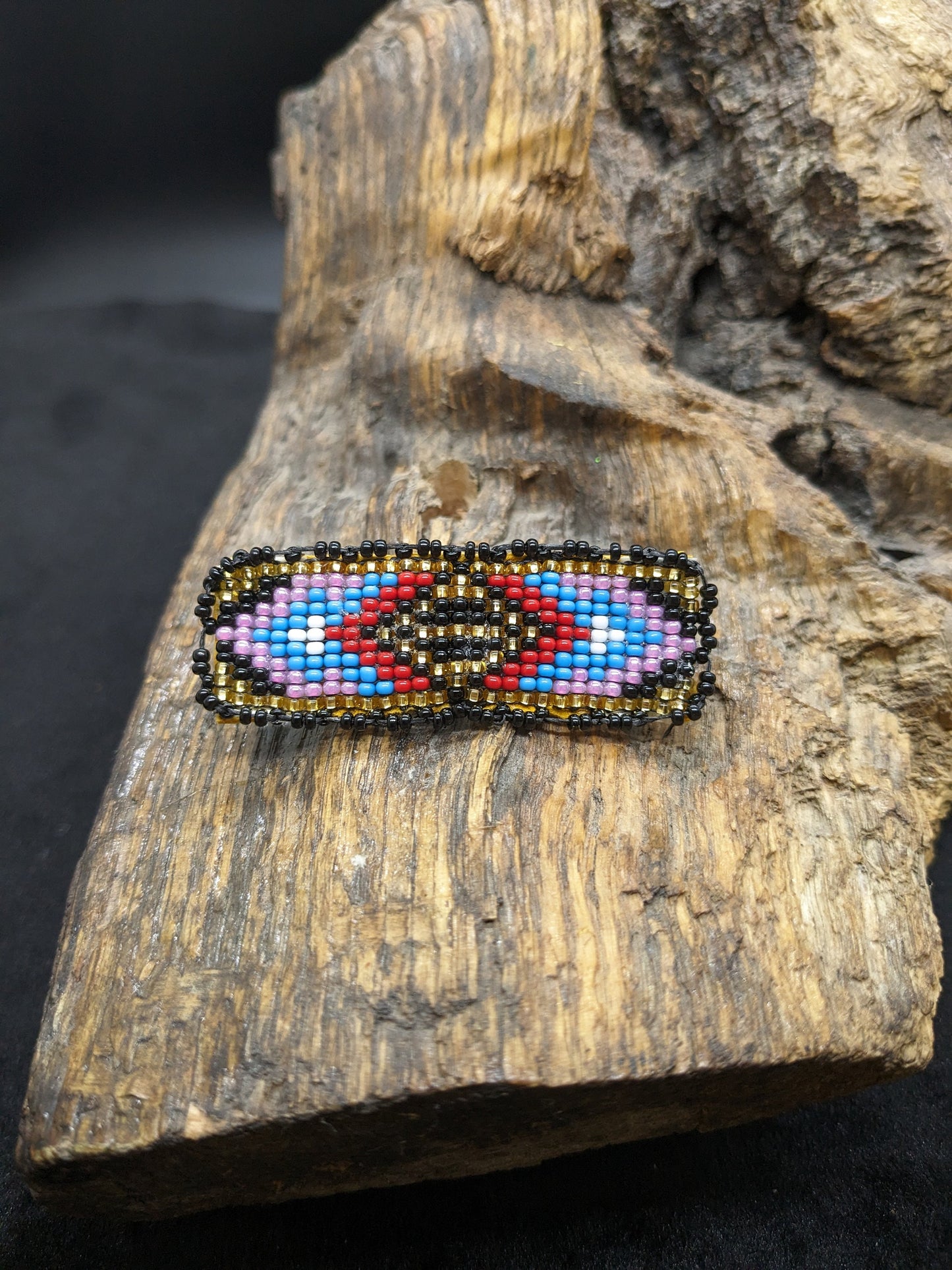 Ojibwe Beaded Hair Barrette: Handcrafted Artisan Hair Clip