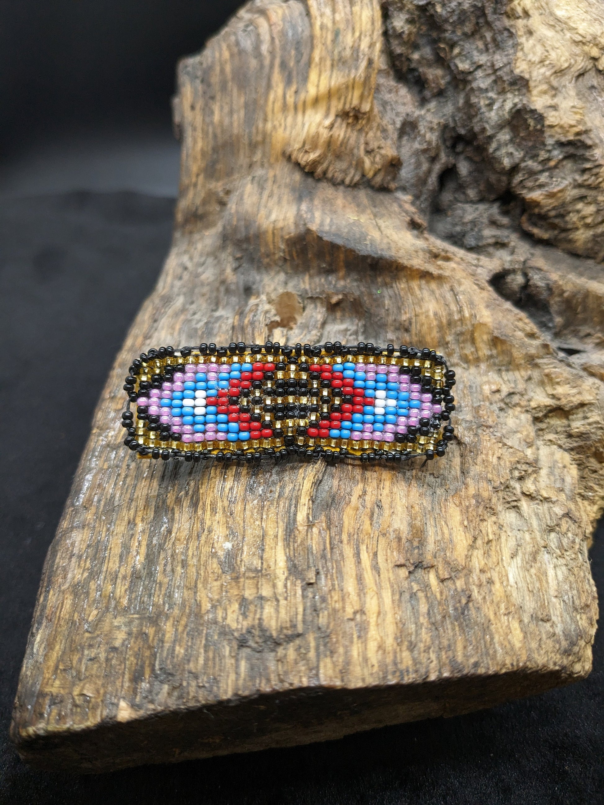 Ojibwe Beaded Hair Barrette: Handcrafted Artisan Hair Clip