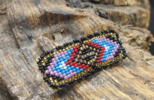 Ojibwe Beaded Hair Barrette: Handcrafted Artisan Hair Clip