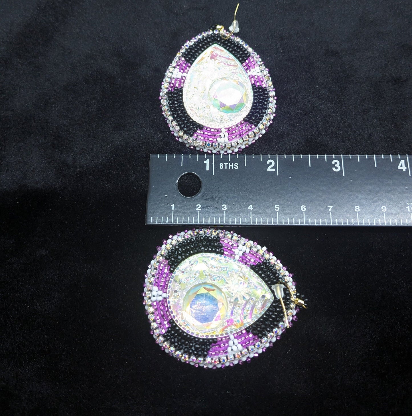 Hand-Beaded Teardrop Earrings: Ojibwe/Anishinaabe Made with Czech Glass