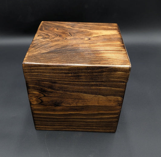 Handmade Wooden Urn: Classic Memorial Keepsake (8x8x5.5 inches)